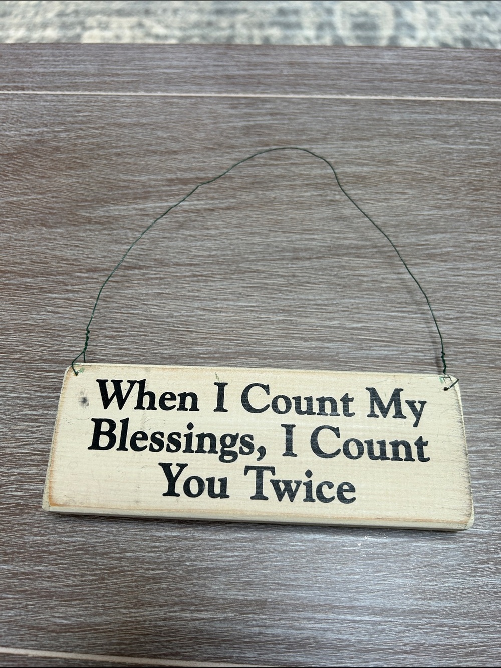 Rustic Hanging Sign "When I Count My Blessings"